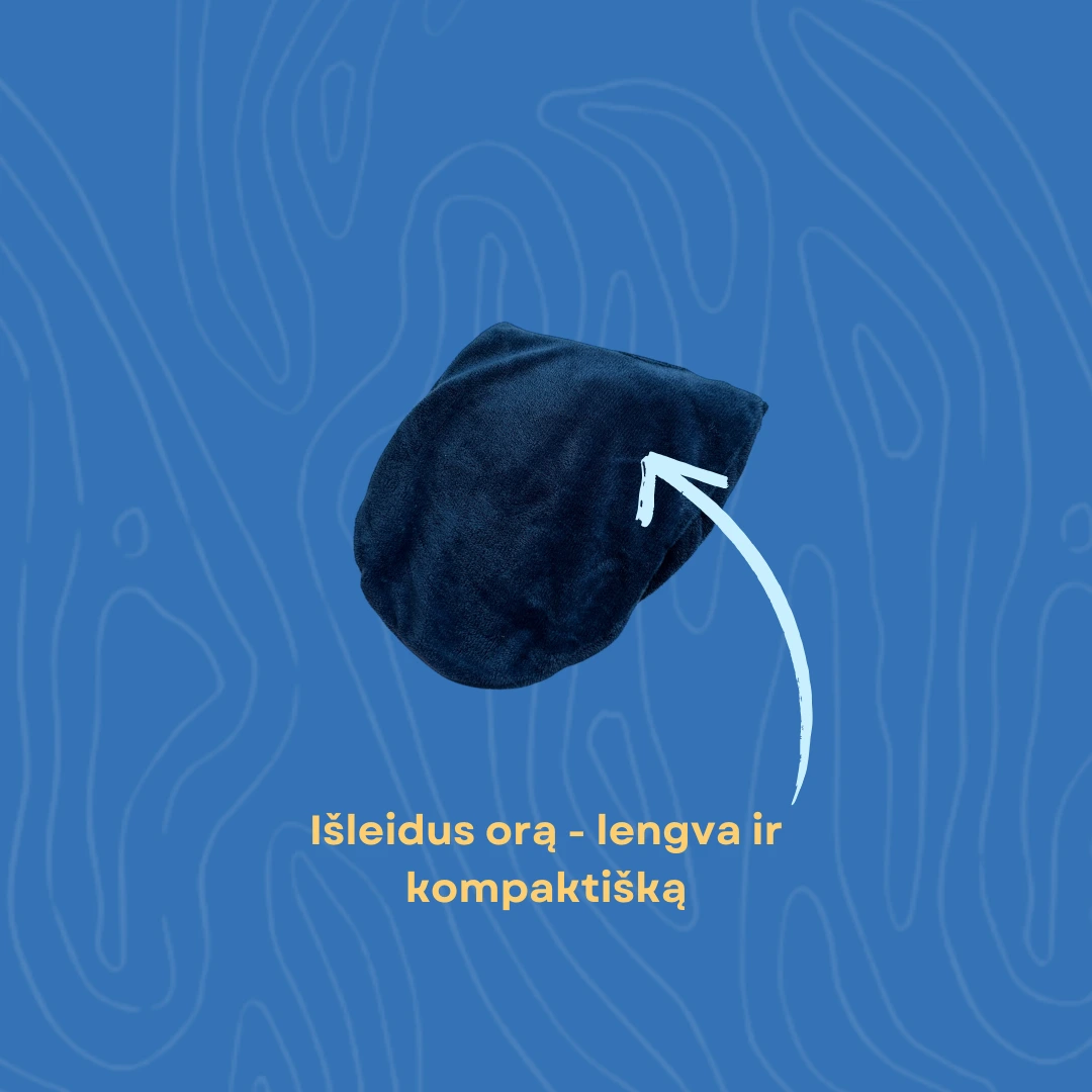 Pripučiama kelioninė pagalvėlė + ausų kamštukai + miego kaukė - Image 3